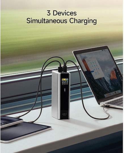 Cuktech 2C1A Power Bank 20000mAh 210W with USB-A Port and USB-C Port Power Delivery Gray view 4