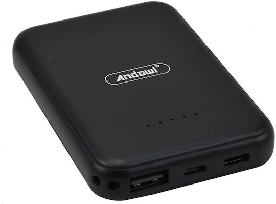 Andowl Q-MG6000 MagSafe Power Bank 6000mAh with USB-A Port and USB-C Port Black view 1