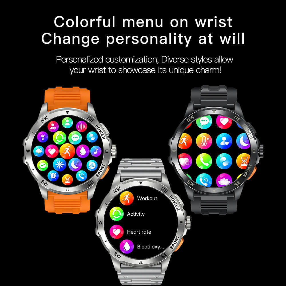 AK77 Smartwatch with Heart Rate Monitor (Black) vue 5