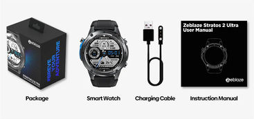 Zeblaze Stratos 2 Ultra Stainless Steel 52mm Waterproof Smartwatch with Heart Rate Monitor (Black) view 9