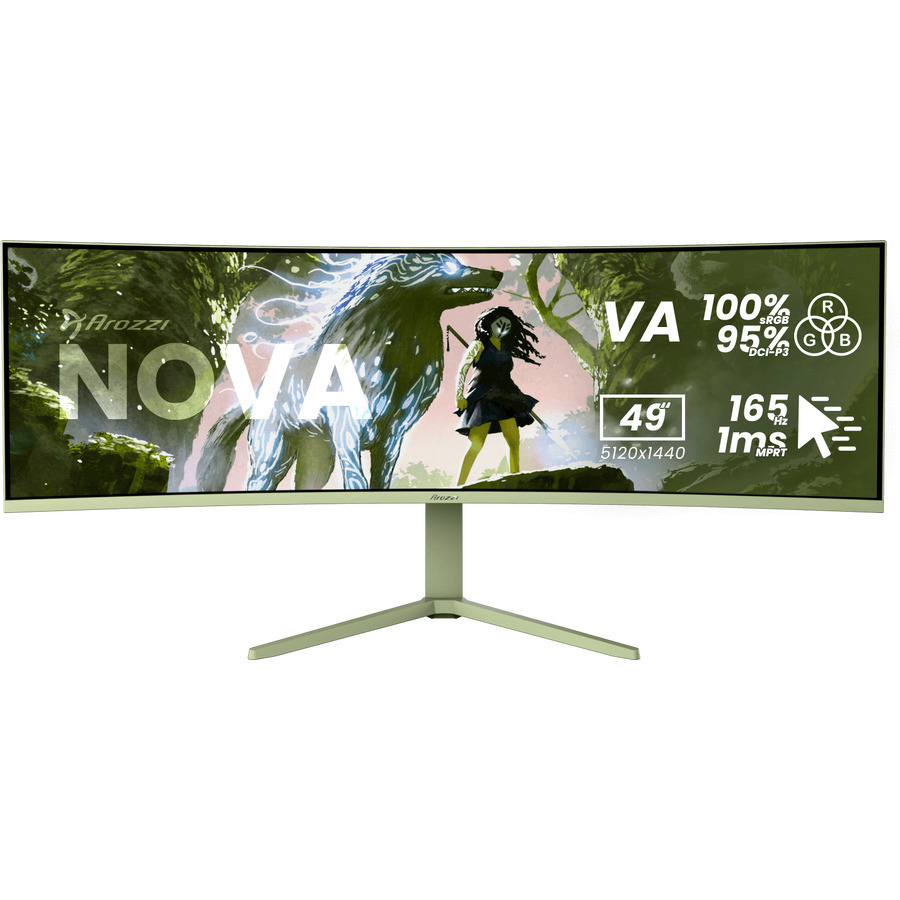 Arozzi Nova Curved Monitor 49 Inches 5440x1440 165Hz with Response Time 4ms GTG Green view 3