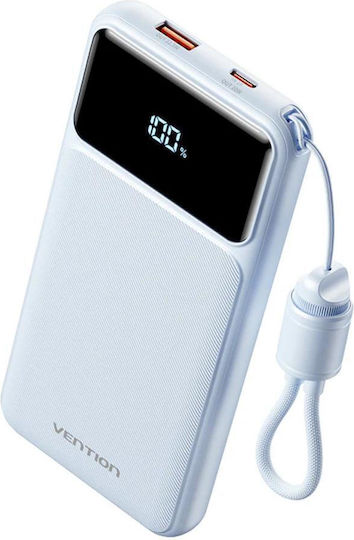 Vention XGY39 Power Bank 10000mAh 22.5W with USB-A Port and USB-C Port Blue