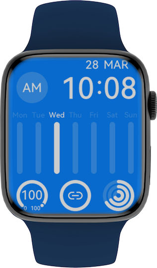 Daniel Klein DT8 Pro 45mm Smartwatch with Heart Rate Monitor (Blue)