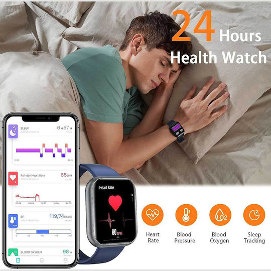ANCwear Smartwatch with Heart Rate Monitor (Blue) view 2