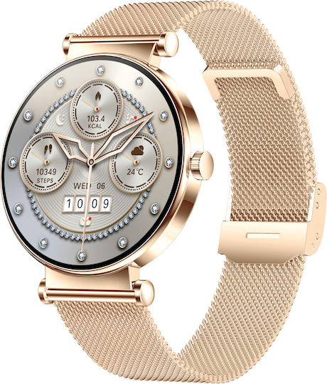 Microwear Y16 Smartwatch with Heart Rate Monitor (Gold) view 2