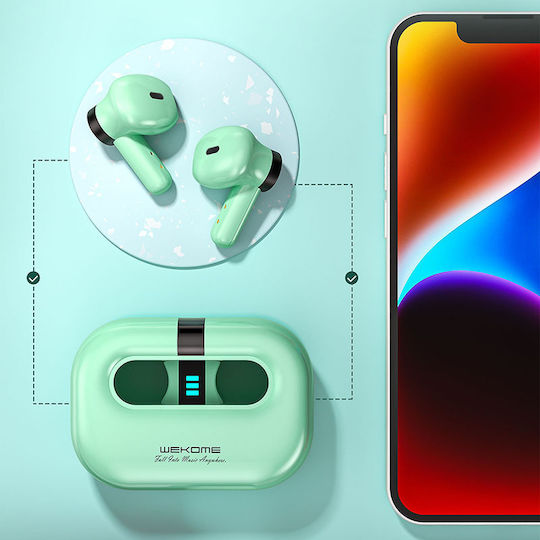 WK Va06 Earbud Bluetooth Handsfree Earphones with Charging Case Green view 6