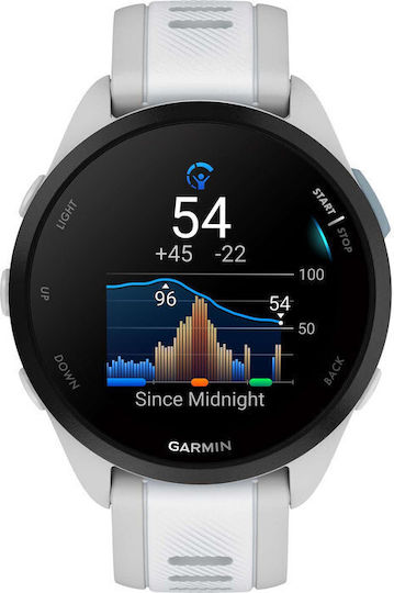 Garmin Forerunner 165 43mm Waterproof Smartwatch with Heart Rate Monitor (Mist Gray/Whitestone)
