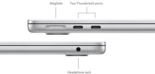Apple MacBook Air 15" (2024) 15.3" Retina Display (M3-8-core/16GB/256GB SSD) Silver (UK Keyboard) view 5