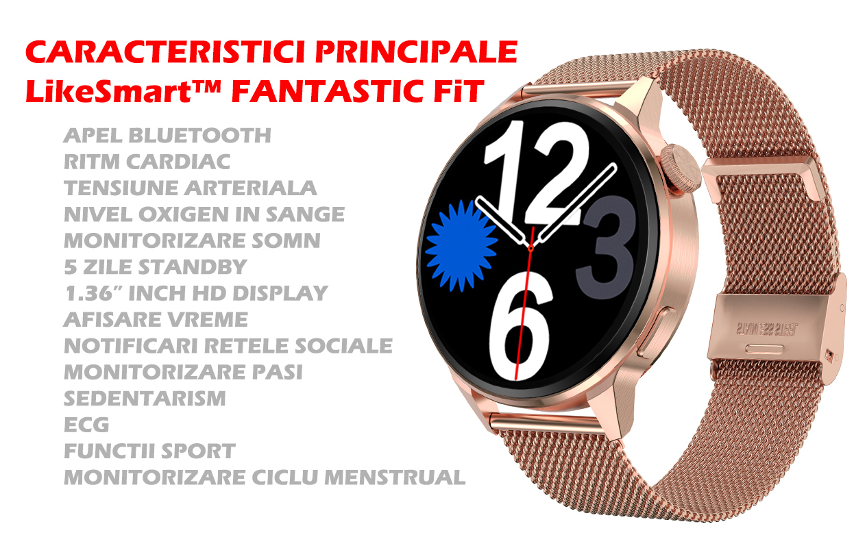 ISP LikeSmart Fantastic FiT Aluminium Smartwatch with Heart Rate Monitor (Gold) vista 7
