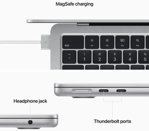 Apple MacBook Air 13.6" (2022) QHD+ (M2-8‑core/8GB/256GB SSD) Silver (UK Keyboard) view 8