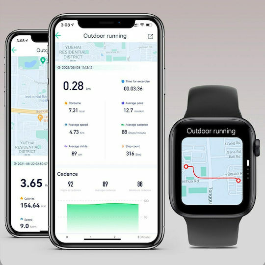 NO.1 DT100 Pro Max Smartwatch with Heart Rate Monitor (Black) view 7