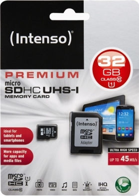 Intenso Premium microSDHC 32GB U1 UHS-I 45MB/s With Adapter view 2