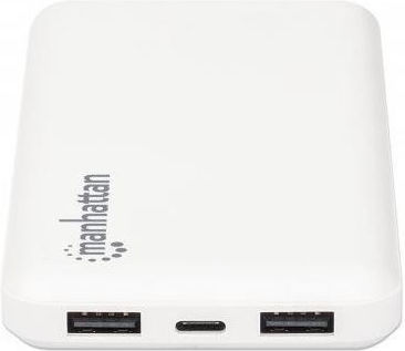 Manhattan 406277 Power Bank 10000mAh with 2 USB-A Ports White view 2