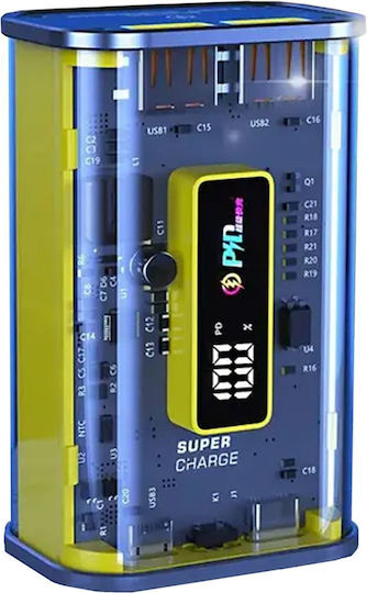 Xipin Power Bank 10000mAh 22.5W with 2 USB-A Ports Transparent view 2