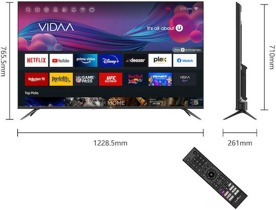 Smart Tech Smart Television 55" 4K UHD LED 55UV10V1 HDR (2022) view 2