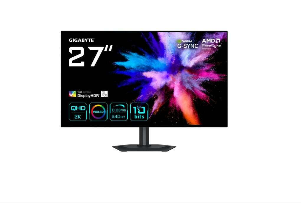 Gigabyte OLED HDR Gaming Monitor 27" QHD 2560x1440 240Hz with 0.03ms Response Time GTG