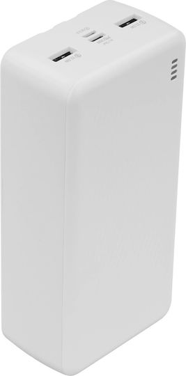 Borofone BJ57B Power Bank 30000mAh 22.5W with 2 USB-A Ports and USB-C Port White view 2