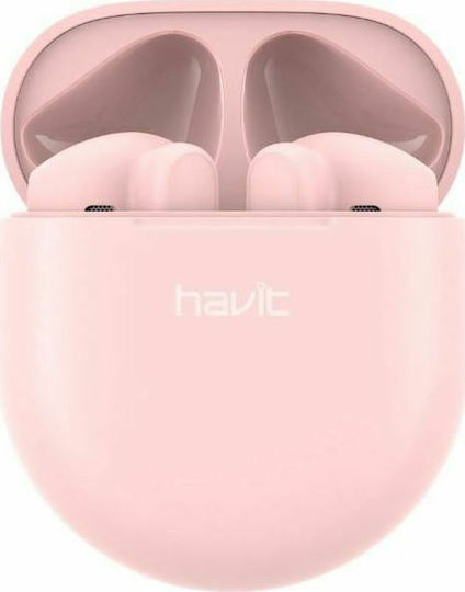 Havit TW916 Earbud Bluetooth Handsfree Earphones with Sweat Resistance and Charging Case Pink