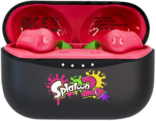 OTL Splatoon TWS In-ear Bluetooth Handsfree Earphones with Charging Case Red view 2