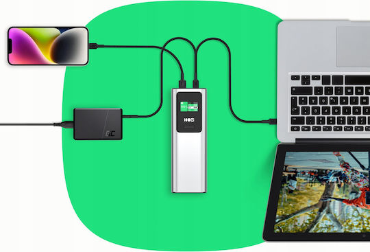 Green Cell PowerPlay Ultra 25200mAh 140W with USB-A Port and USB-C Port Gray vue 4