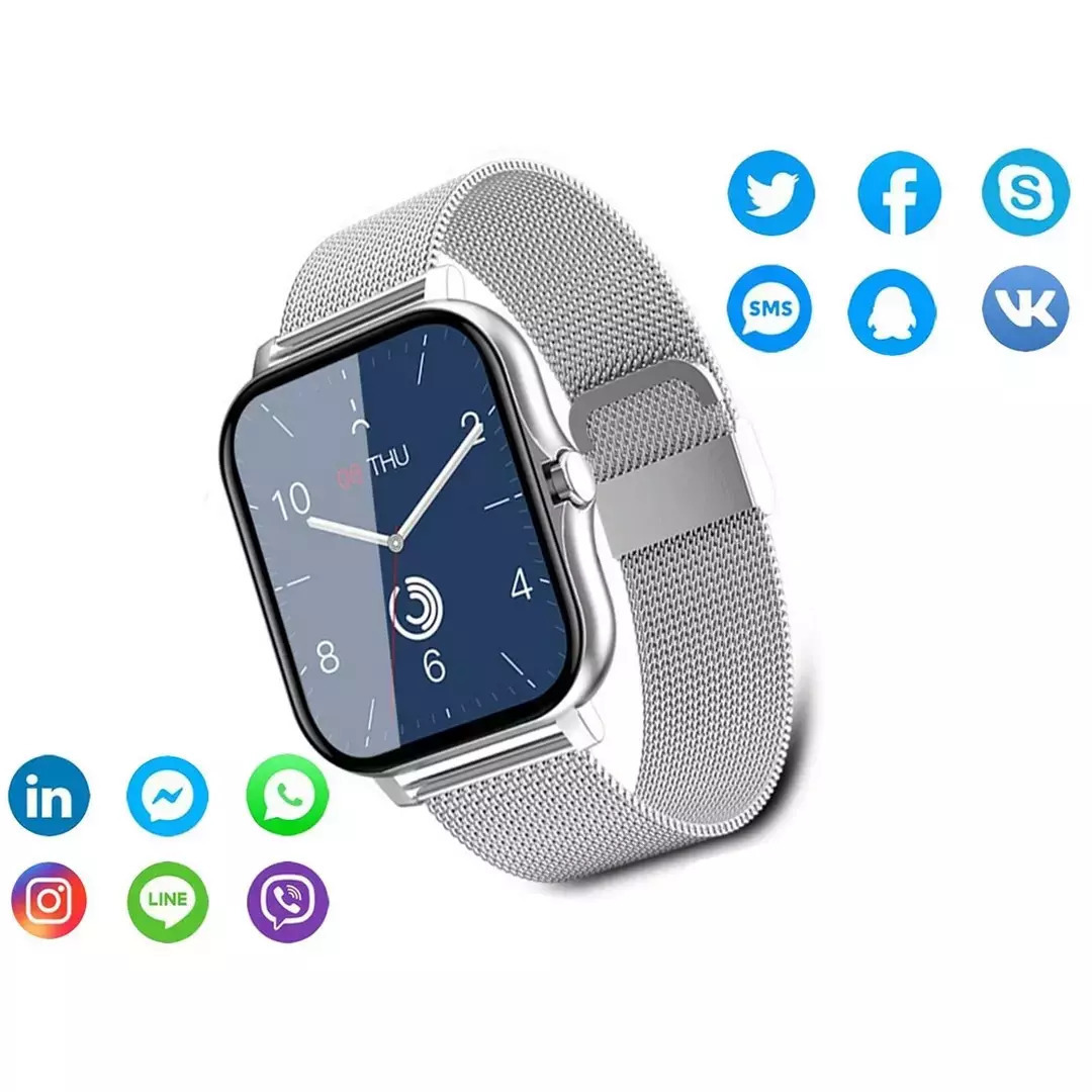 Verk Group Y13 Smartwatch with Heart Rate Monitor (Silver) view 6