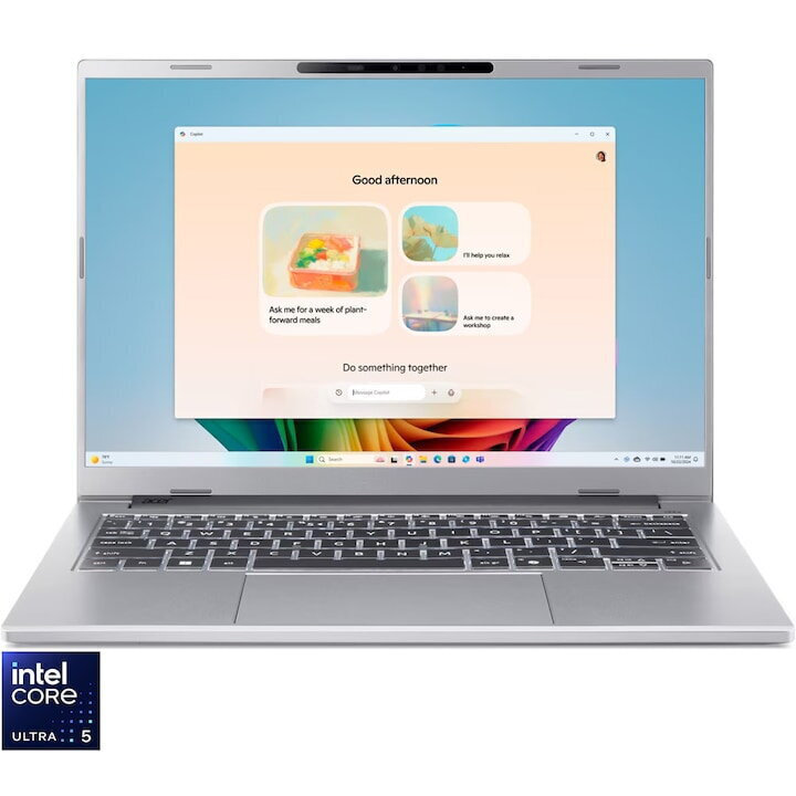 Acer Aspire 14 AI A14-53M-54TU -54TU 14" OLED FHD+ (Ultra 5-226V/16GB/512GB SSD/No OS) Pure Silver (International English Keyboard) view 1
