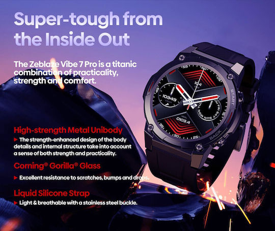 Zeblaze Vibe 7 Pro Aluminium Smartwatch with Heart Rate Monitor (Black) view 5
