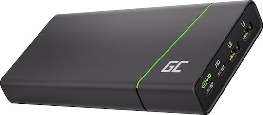 Green Cell PBGC04 Power Bank 26800mAh 128W with 2 USB-A Ports and 2 USB-C Ports Quick Charge 3.0 / Power Delivery Black