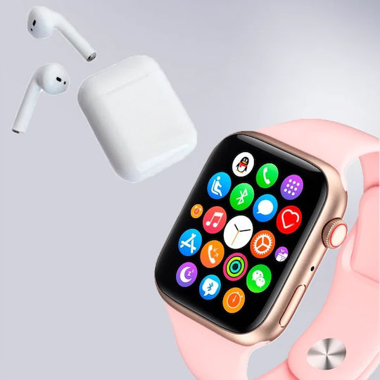 T55 Pro Max Aluminium 44mm Smartwatch with Heart Rate Monitor (Pink) view 4