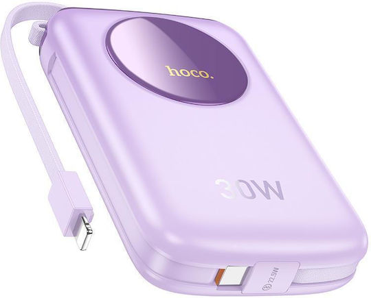 Hoco Q19 Lucky Power Bank 10000mAh 30W with USB-A Port and USB-C Port Power Delivery / Quick Charge 3.0 Purple view 3