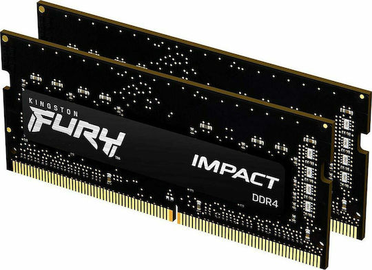 Kingston Fury Impact DDR4 32GB RAM with 2x16GB Modules and Speed 3200 for Laptop KF432S20IBK2/32
