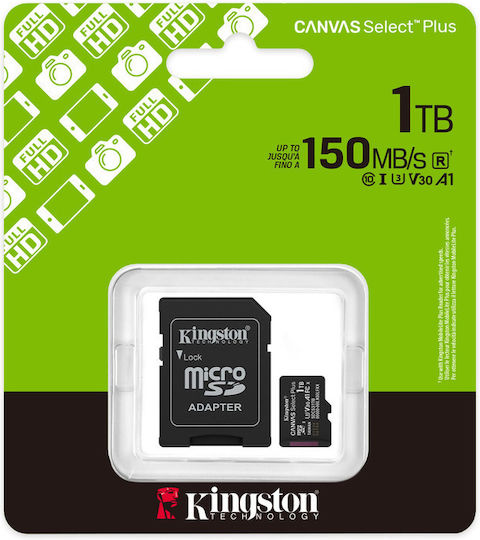 Kingston Canvas Select Plus microSDHC 1TB U3 V30 A1 UHS-I 150MB/s with Adapter view 2