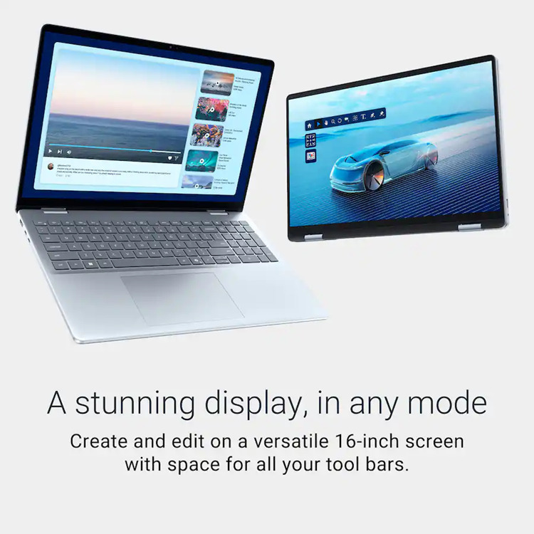 Dell 16 Plus 2-in-1 DB06250 16" FHD+ Touchscreen (Ultra 7-256V/16GB/1TB SSD/W11 Home) Ice Blue (US Keyboard) view 3
