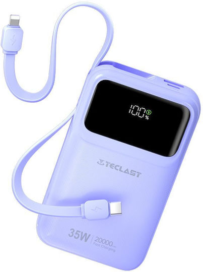 Teclast Q20 Pro Power Bank 20000mAh 35W with USB-A Port and USB-C Power Delivery Port Purple