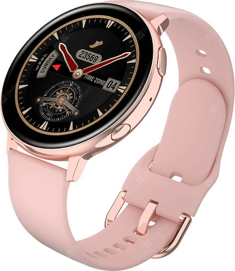 Futurefocus Smartwatch Fitness Bracelet Idealstore 1.3-inch Full Round Touch Lcd Screen Ip67 Heart Rate Monitoring Blood Pressure Wireless Charging Multi-sport Function Compatible Android Ios Pink view 1