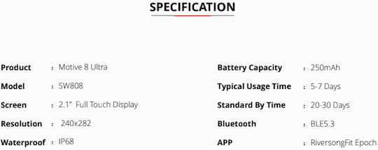 Riversong 8 Ultra Smartwatch with Heart Rate Monitor (Midnight Black / Orange Strap) view 9