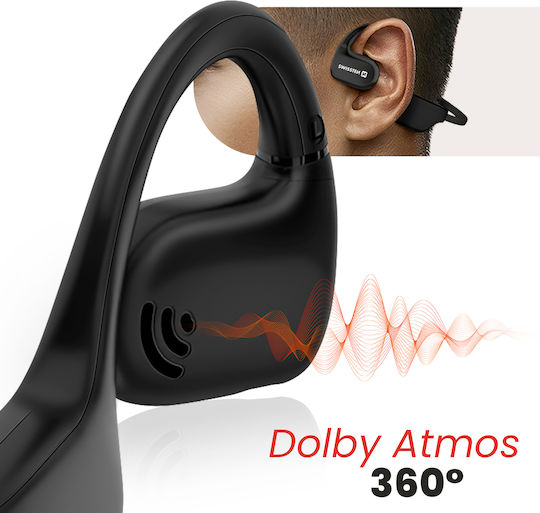 Swissten Gym Open Ear Bluetooth Handsfree Earphones with Sweat Resistance Black view 4