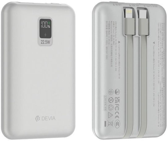 Devia EP202 Mini Power Bank 10000mAh 22.5W Silver view 2