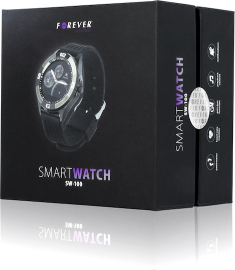 Forever SW-100 Smartwatch with Heart Rate Monitor (Black) view 9