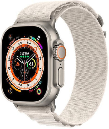 Apple Watch Ultra Titanium 49mm Waterproof with eSIM and Heart Rate Monitor (Green Alpine Loop Medium) view 4