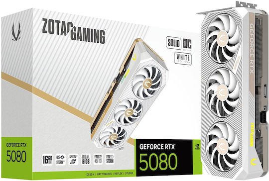 Zotac GeForce RTX 5080 16GB GDDR7 Solid OC White Graphics Card view 1