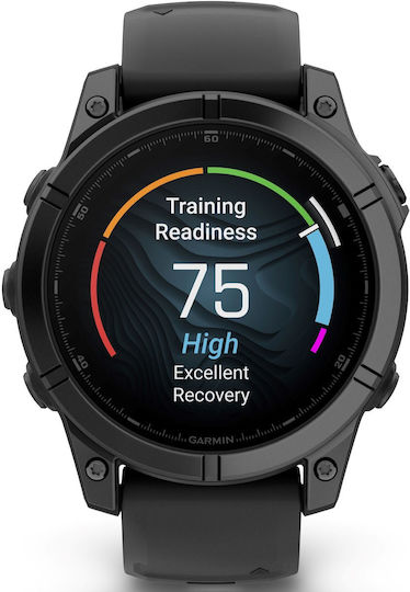 Garmin Fenix E Stainless Steel 47mm Waterproof Smartwatch with Heart Rate Monitor (Slate Grey Steel with Black Silicone Band) view 2