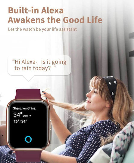 Tensky ID208 Smartwatch with Heart Rate Monitor (Purple) vue 3