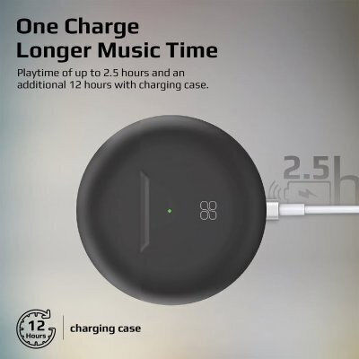 Promate Charisma 2 In-ear Bluetooth Handsfree Earphones with Charging Case Black view 3