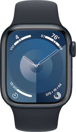 Apple Watch Series 9 Aluminium 41mm Waterproof with Heart Rate Monitor (Midnight with Midnight Sport Band (M/L)) view 2