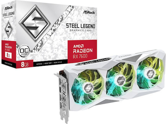 ASRock Radeon RX 7600 8GB GDDR6 Steel Legend OC Graphics Card