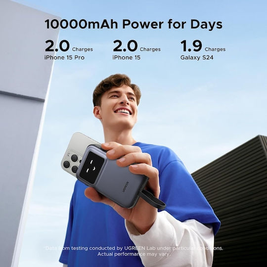 Ugreen PB511 Power Bank 10000mAh 30W with USB-A Port and USB-C Port Power Delivery Gray view 9