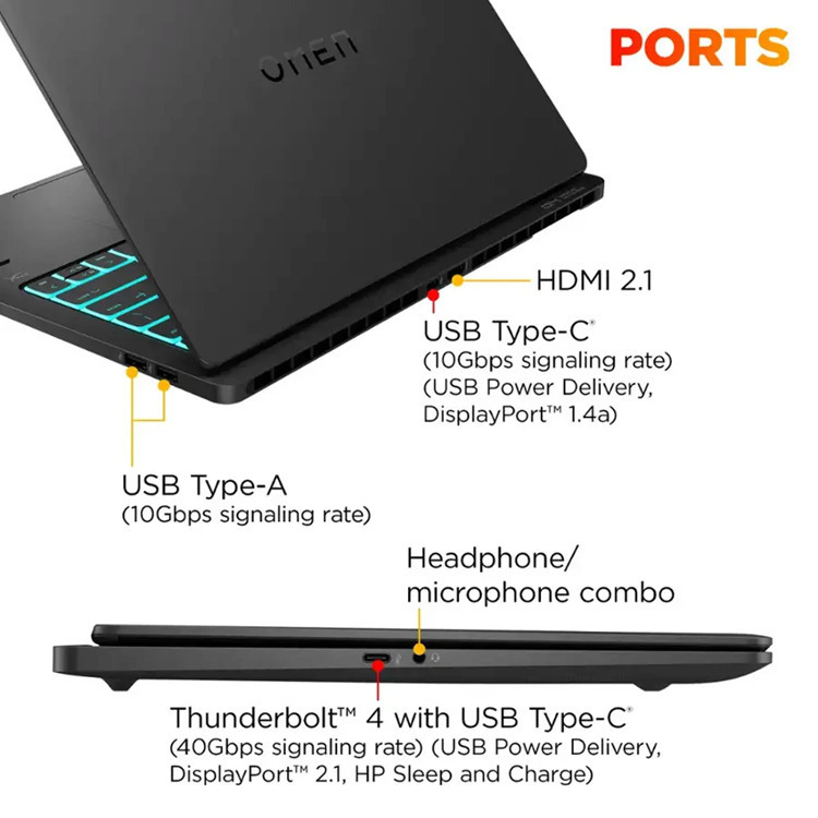 HP OMEN Transcend 14" OLED 120Hz (Ultra 7-255H/32GB/1TB SSD/GeForce RTX 5060/W11 Home) (US Keyboard) view 6