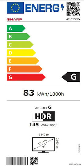 Sharp Smart Television 55" 4K UHD QLED 55FP1EA HDR (2023) view 9