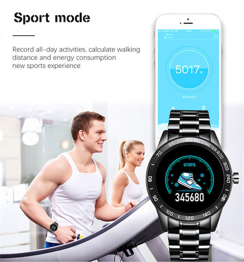 Lige BW0122 Smartwatch with Heart Rate Monitor (Silver/Pink Gold) view 8